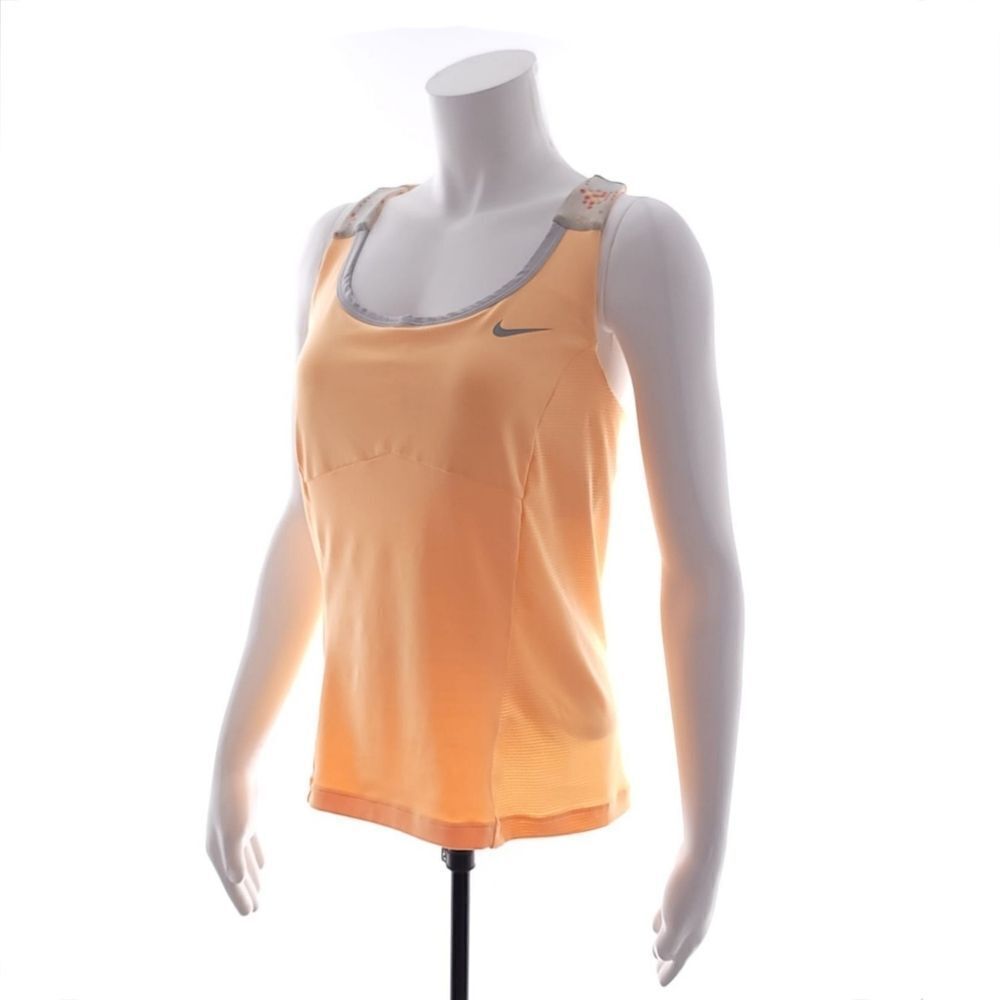 Nike Dri Fit Orange Racerback Built in Bra Tank Top Womens Size Large